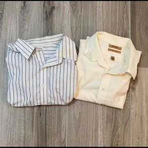 2 Men’s Long Sleeved Dress Shirts Size 18.5 35